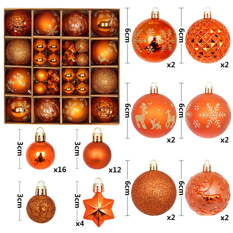 44PCS Painted Shaped Paper Box Electroplating Ball Pendant