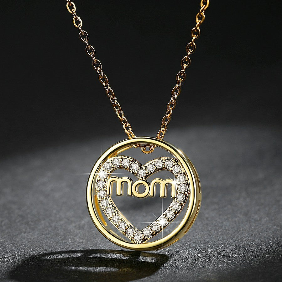 MOM Zircon Round Necklace