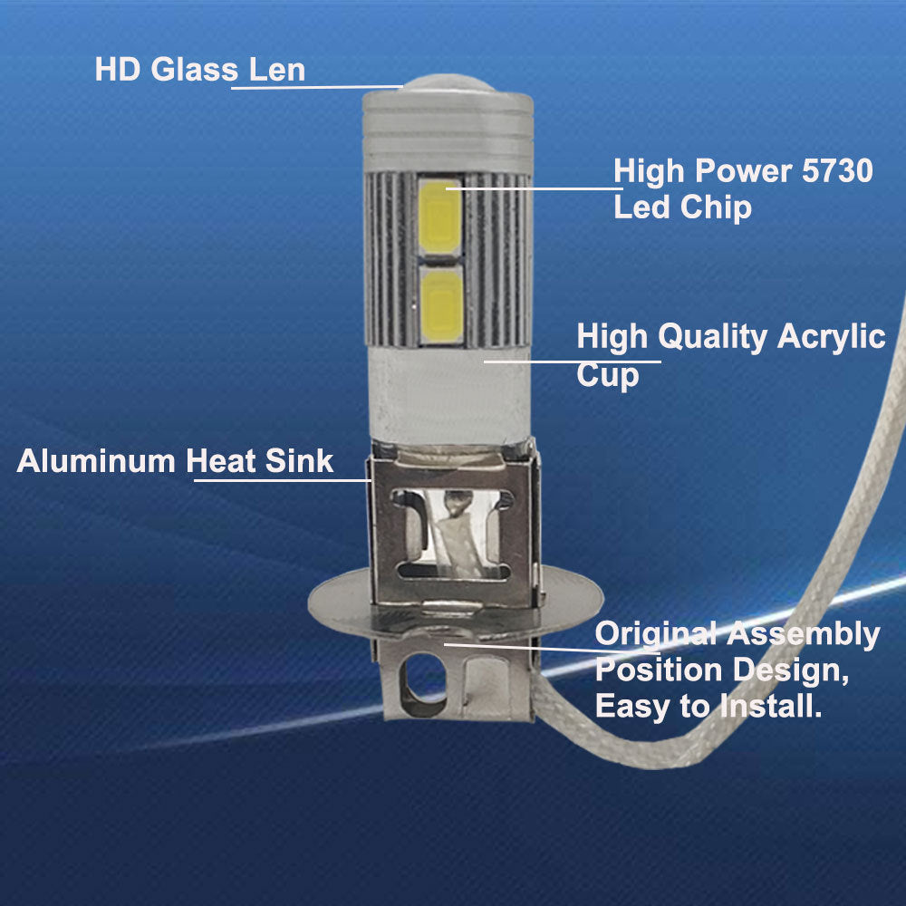 H3/H1 LED Car Fog Light Bulbs – High Brightness Auto Front Lamp