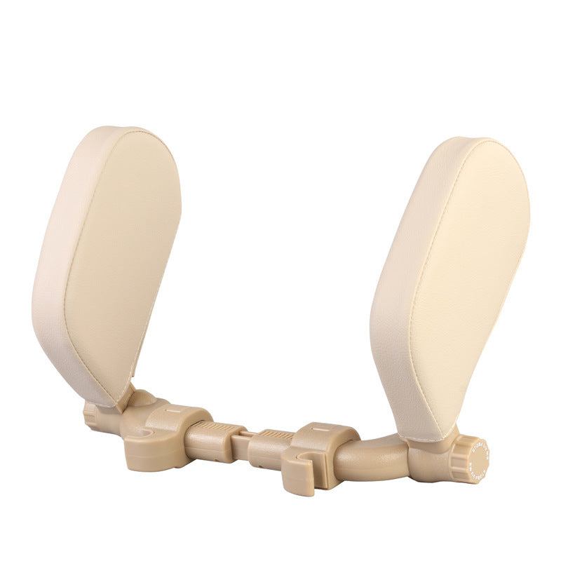 Adjustable Car Headrest Pillow, Soft Leather Travel Neck Support Cushion