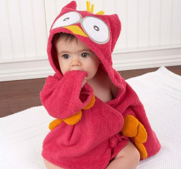 Unisex Hooded Cotton Baby Bathrobe Cartoon Relaxed Fit