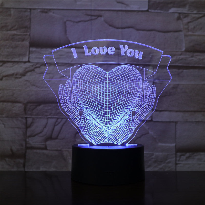 Romantic 3D Hands Holding Love LED Night Light