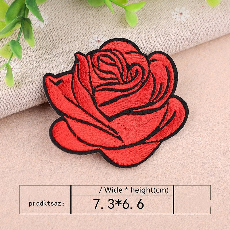 Rose Flower Embroidered Cloth Sticker – Sewing, Clothing, Bag, and Hat Patch