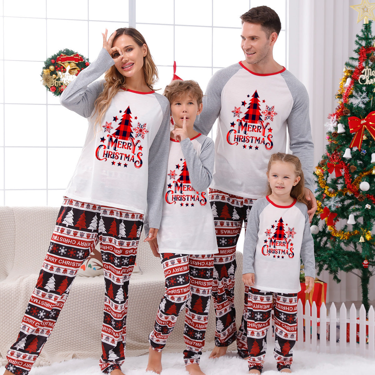 Plaid Panel Print Of Parent Child Suit