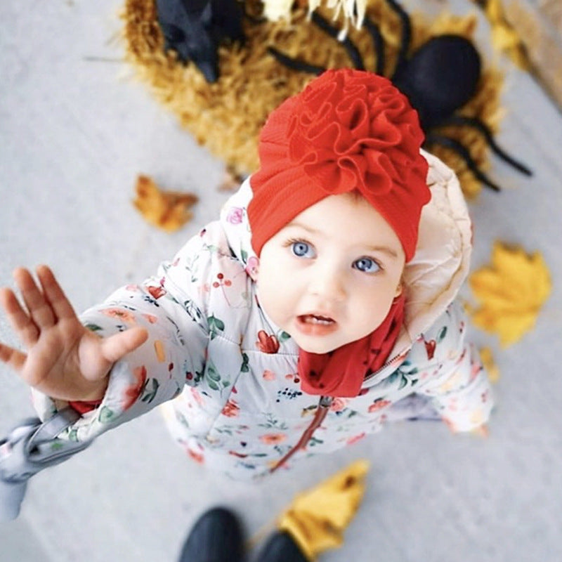 Unisex Hooded Baby Hat Cotton Twill Floral One Size