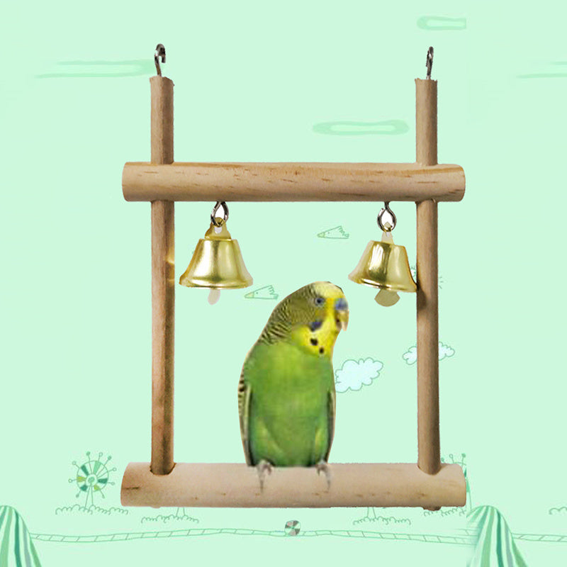 Natural Solid Wood Bird Perch Stand