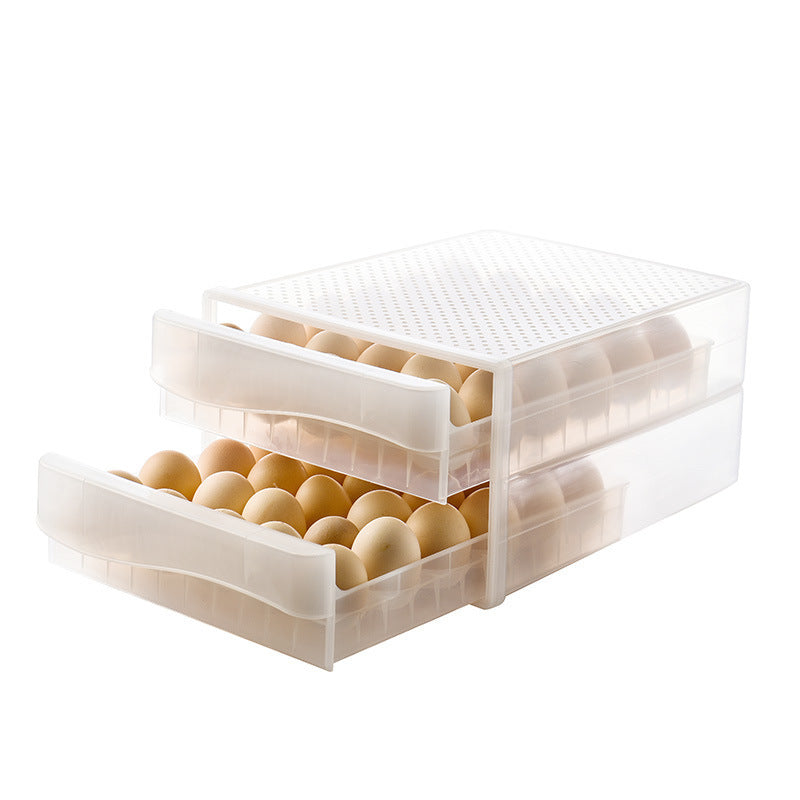 Egg Storage Box with Lid – Stackable Refrigerator Organizer