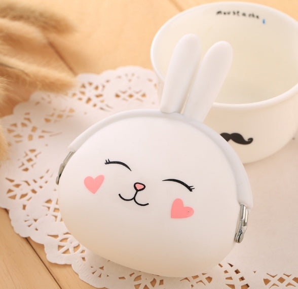 Korean Cartoon Silica Gel Rabbit Zero Purse – Candy Color Key & Coin Bag