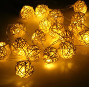 Rattan Ball LED String Lights Decorative Lighting