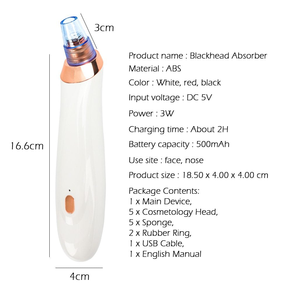 Electric Blackhead Remover – Pore Vacuum Cleaner Acne Extractor Tool