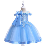 Girls bow beaded flower dress