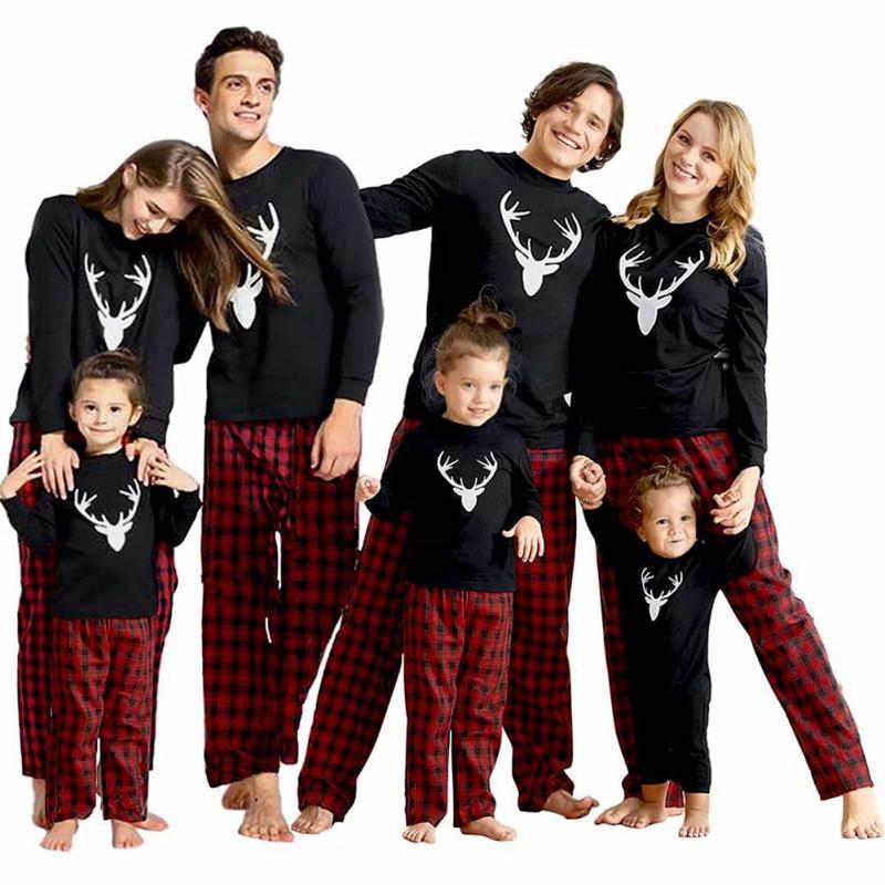 Fashion Simple Print Christmas Parent-child Suit