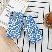 Compatible with Apple , Blue leopard case