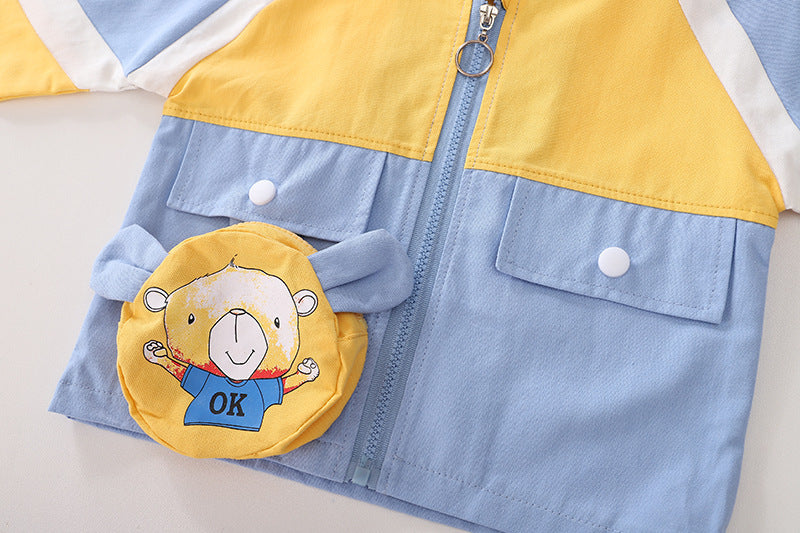 Boys' Autumn Hooded Cartoon Jacket Suit