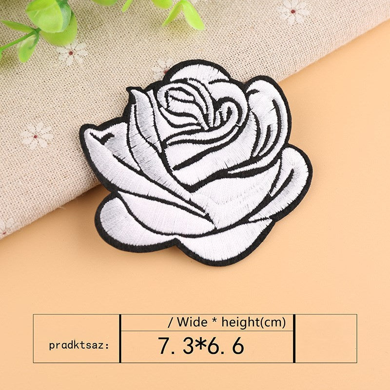 Rose Flower Embroidered Cloth Sticker – Sewing, Clothing, Bag, and Hat Patch