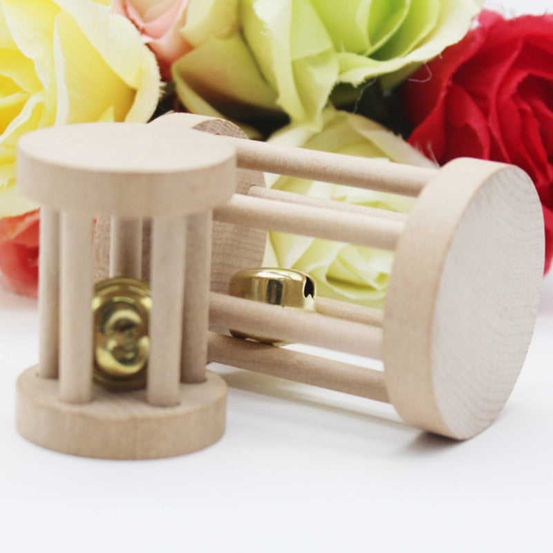 Wooden Grind-Billed Baby Bird Bell Rattle Toy for Stress Relief