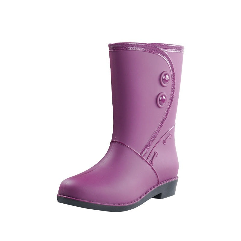 Women's Rain Boots Fleece-lined Fashion Mid-calf Waterproof