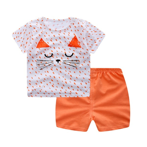 Unisex Baby T Shirt Set Cotton Regular Fit Summer Wear