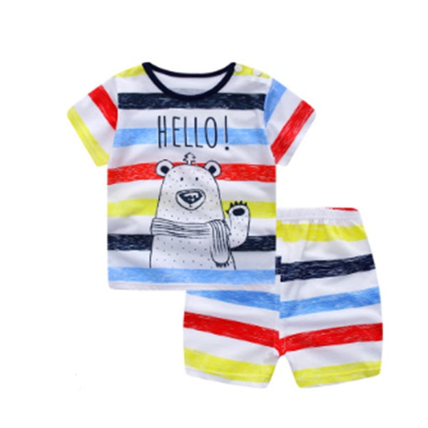 Unisex Baby T Shirt Set Cotton Regular Fit Summer Wear