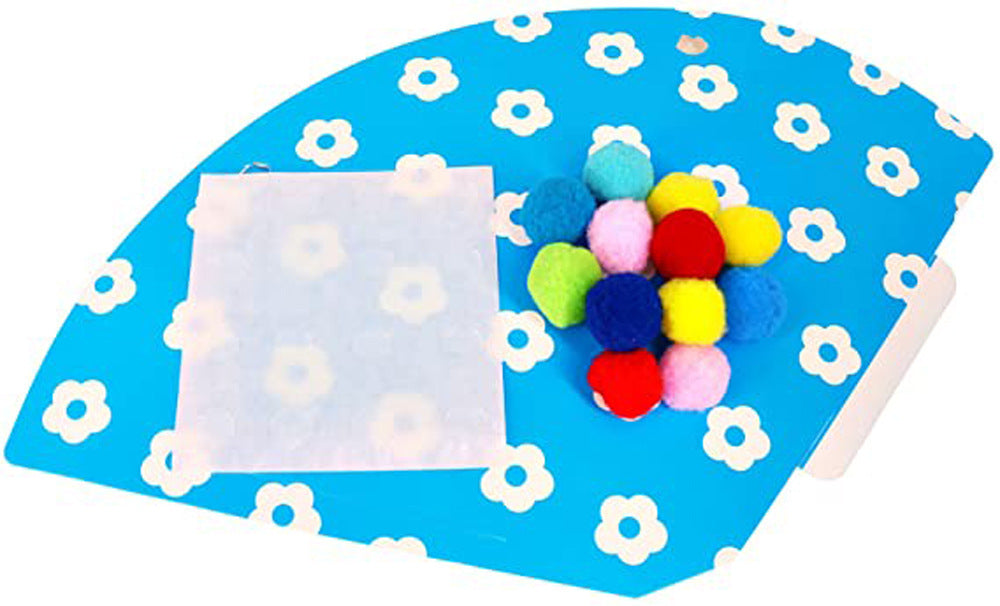 Set of 12 Colorful Paper Party Hats with Pompoms and Elastic Ropes