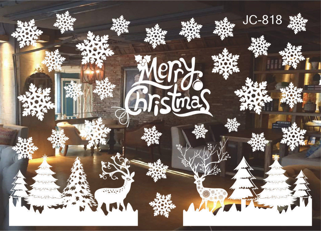 Christmas Store Window Decoration Stickers