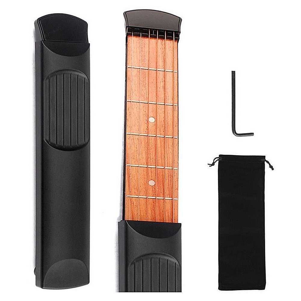 Pocket Guitar Portable for Acoustic Guitar Practice Tool Gadget Chord Trainer 6 String 4 Fret Model for Beginner Finger training