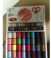 Sewing Kit with 64 Rolls of Thread – Complete Box Set with Scissors, Ruler, and Needles