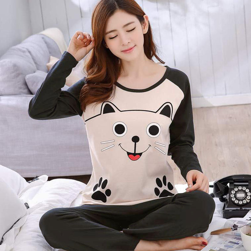 Cartoon pajamas two-piece suit