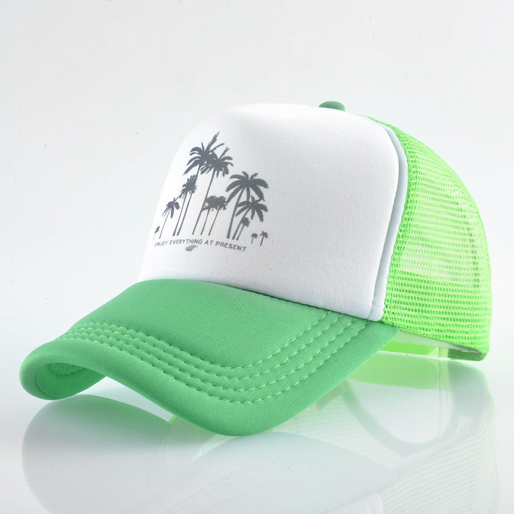 Summer Holiday Wide Brim Baseball Cap for Men and Women with Hip-Hop Flower Print