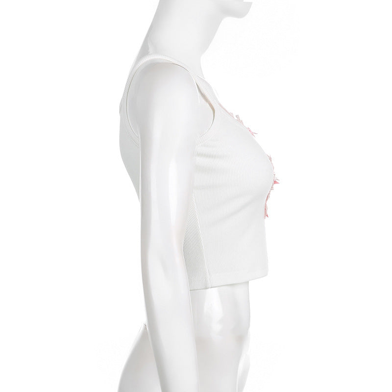 European And American Sweet And Spicy Short Crop-top Spaghetti-strap Vest