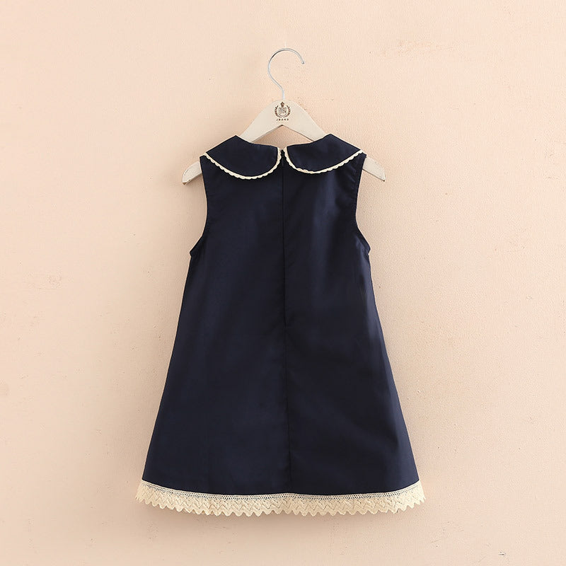 Girls Baby Doll Collar Dress 100 Percent Other Fabric