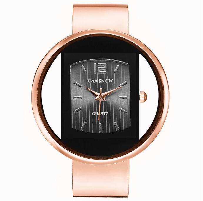 Luxury Women's Bracelet Watch – Gold/Silver Dial with Adjustable Steel Band, Quartz Movement