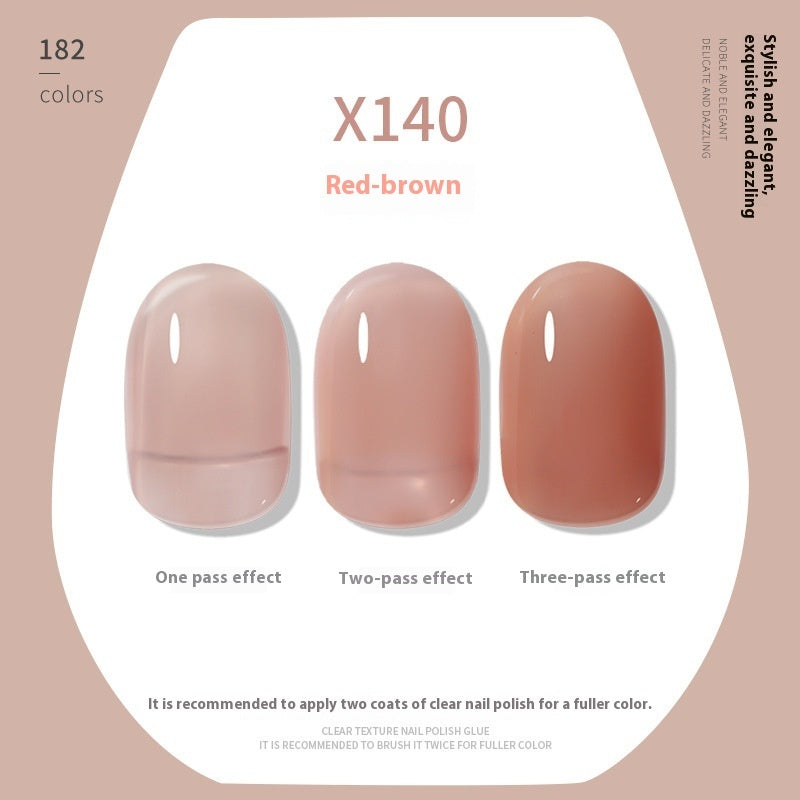 Nude Ice Transparent Color Cherry Red White UV Polish