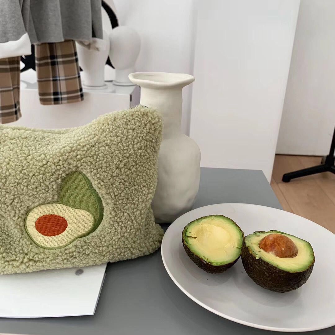 Avocado Lamb Makeup Bag – Cute Portable Cosmetic Pouch