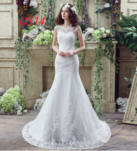 Sexy Lace Mermaid Trailing Wedding Dress for Brides