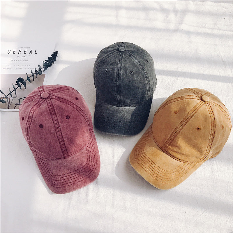 Hat men outdoor retro cap ladies washed cotton denim soft top baseball cap