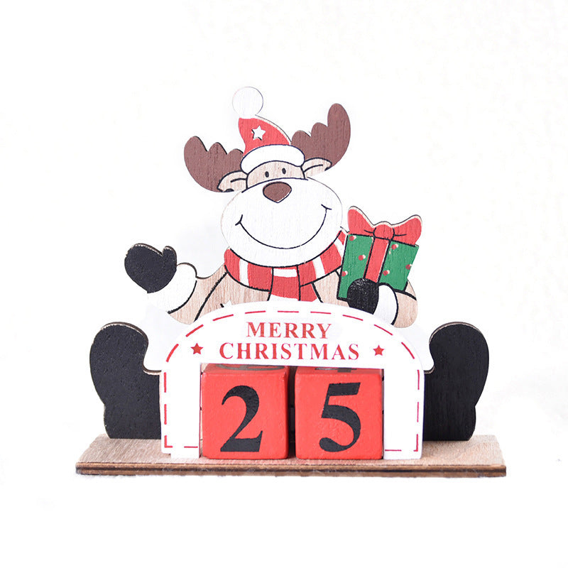 Christmas Painted Wooden Creative DIY Calendar Assembly Gift Decoration Ornaments
