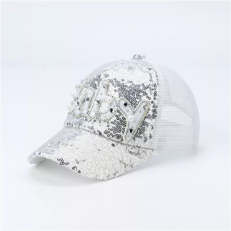 Unisex Sequined Embroidered Baseball Cap with Sun Protection