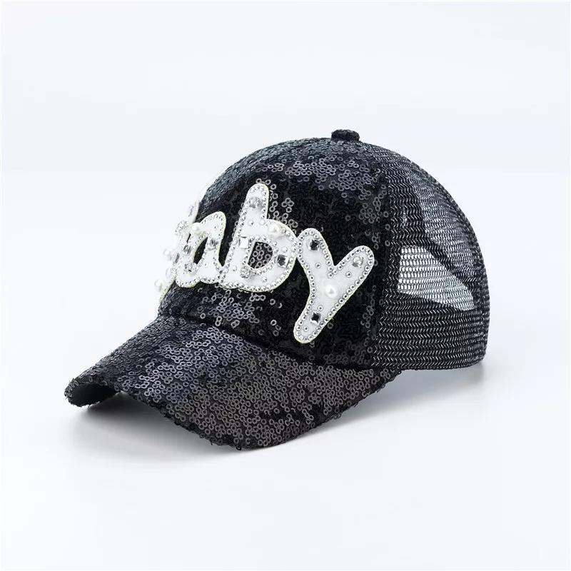 Unisex Sequined Embroidered Baseball Cap with Sun Protection