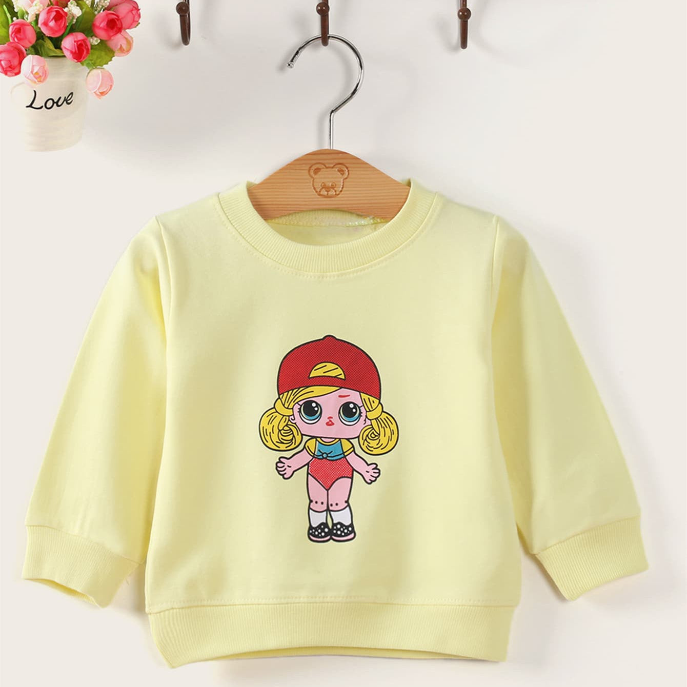 Girls Soft Knitted Cotton Pullover Baby Sweater Relaxed Fit