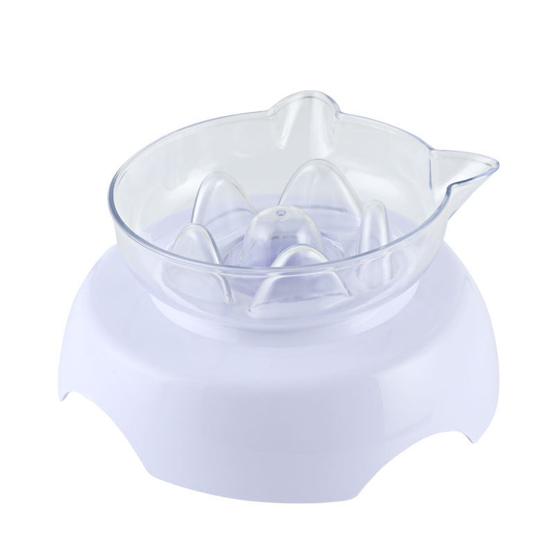 Oblique Mouth Protects The Cervical Spine Transparent Plastic Cat Bowl