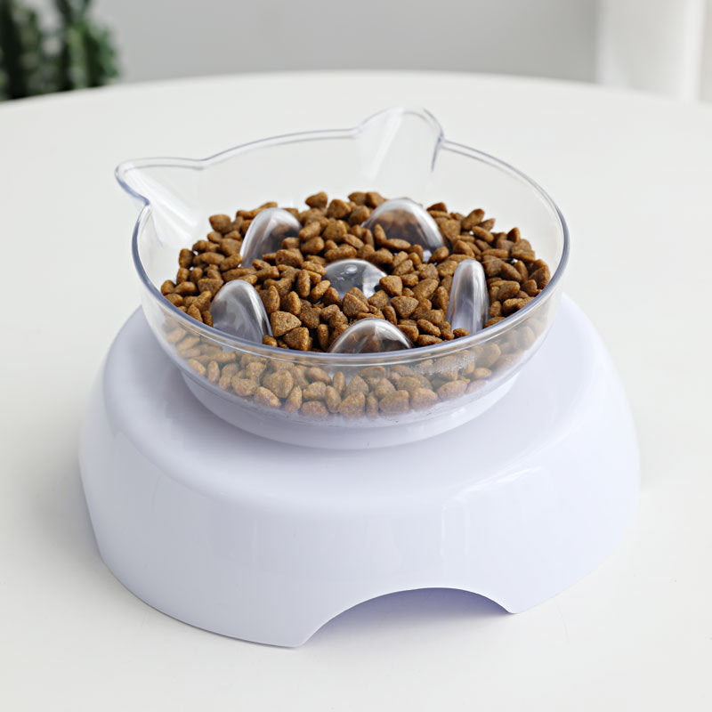 Oblique Mouth Protects The Cervical Spine Transparent Plastic Cat Bowl