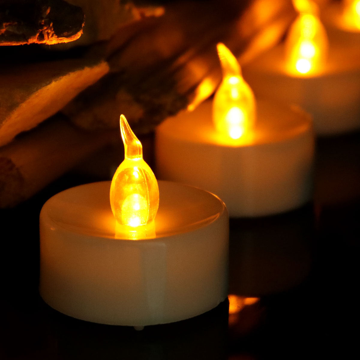 Flameless LED Tea Light Candles Battery Operated Flickering Night Lamp Party Decor