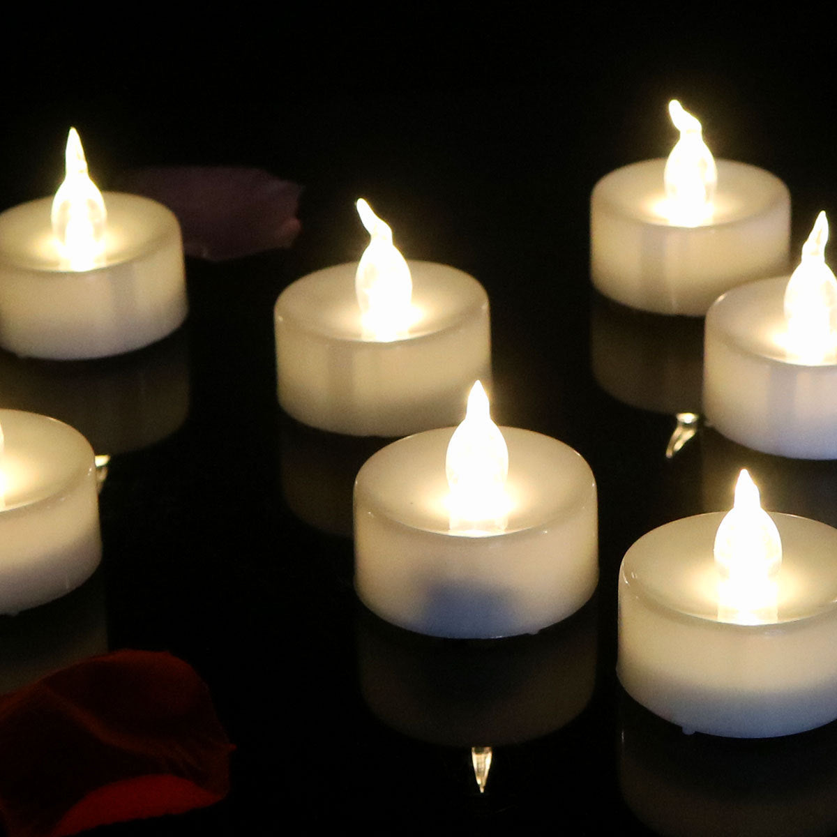 Flameless LED Tea Light Candles Battery Operated Flickering Night Lamp Party Decor