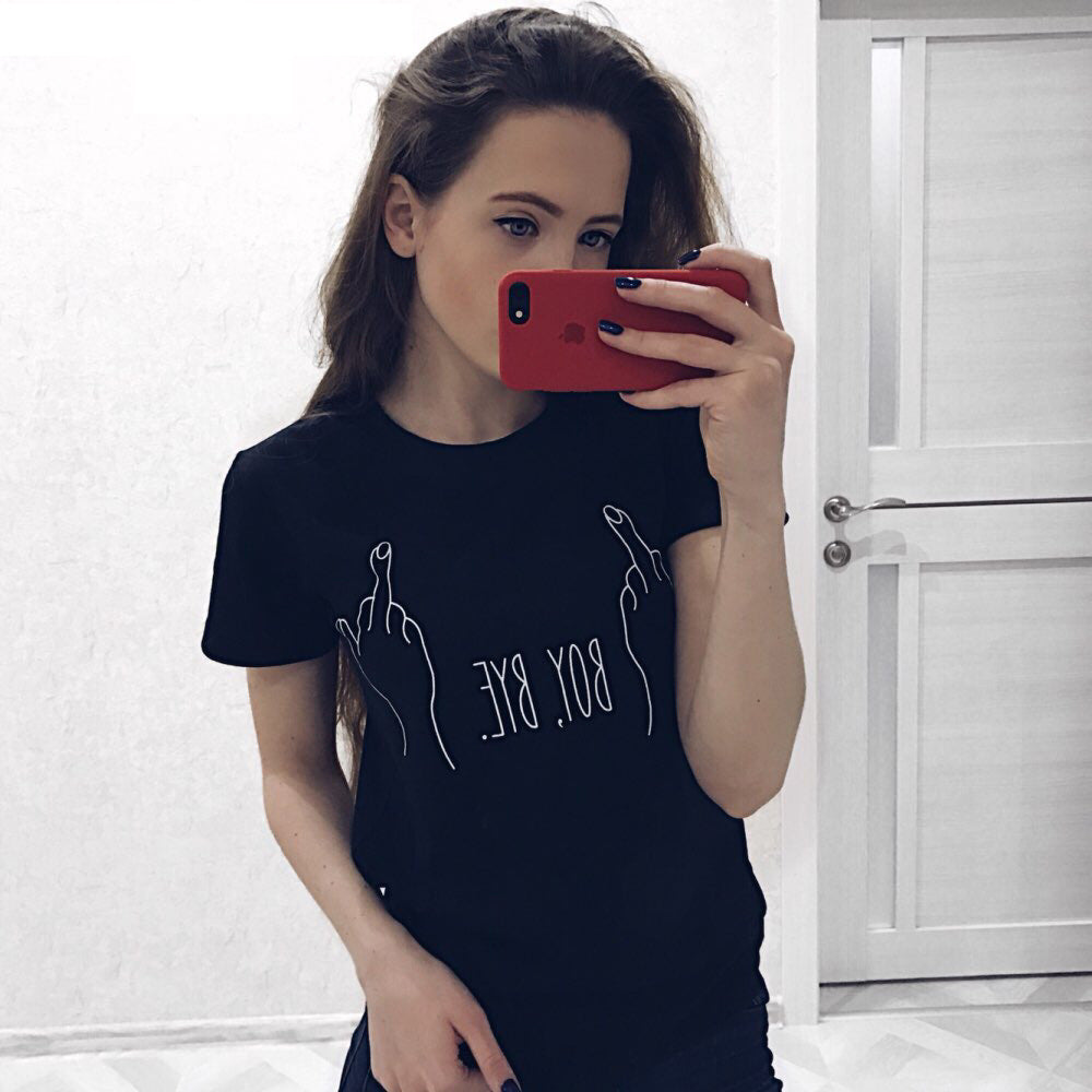 Womens Short Sleeve Sweet Letter Print Cotton Shirt