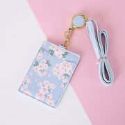 Retractable Lanyard Card Holder PU Leather Student ID Card Holder
