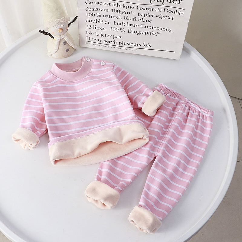 Children's Thermal Underwear Suit Plus Velvet Thickening