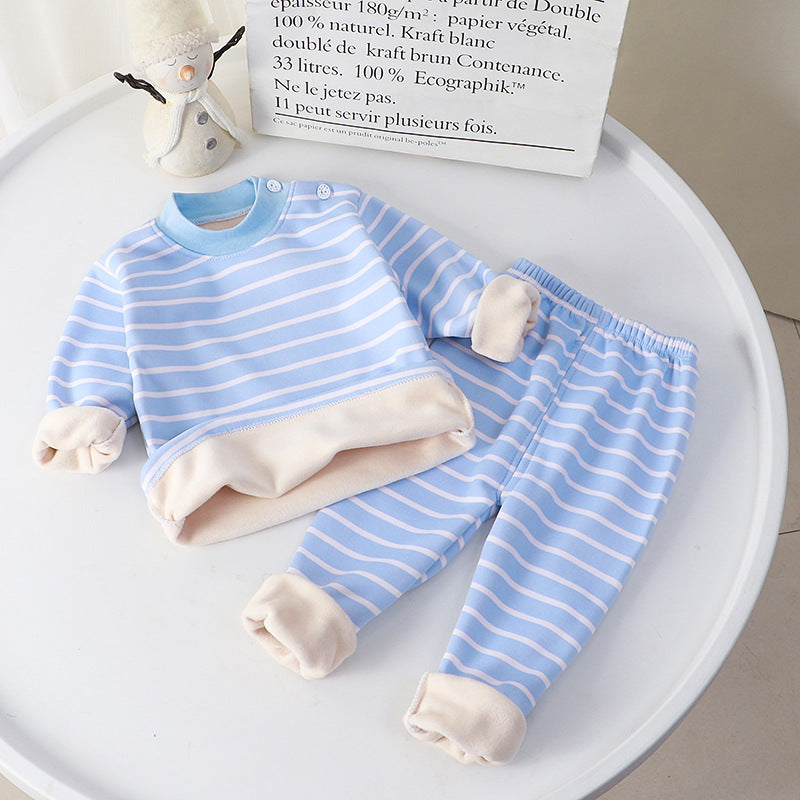Children's Thermal Underwear Suit Plus Velvet Thickening