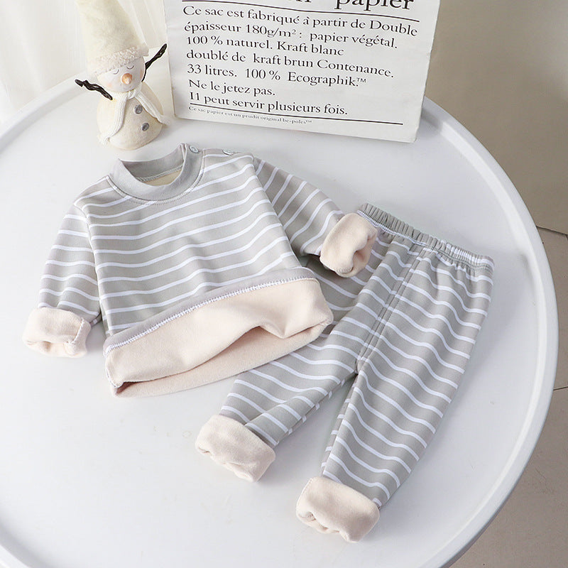 Children's Thermal Underwear Suit Plus Velvet Thickening