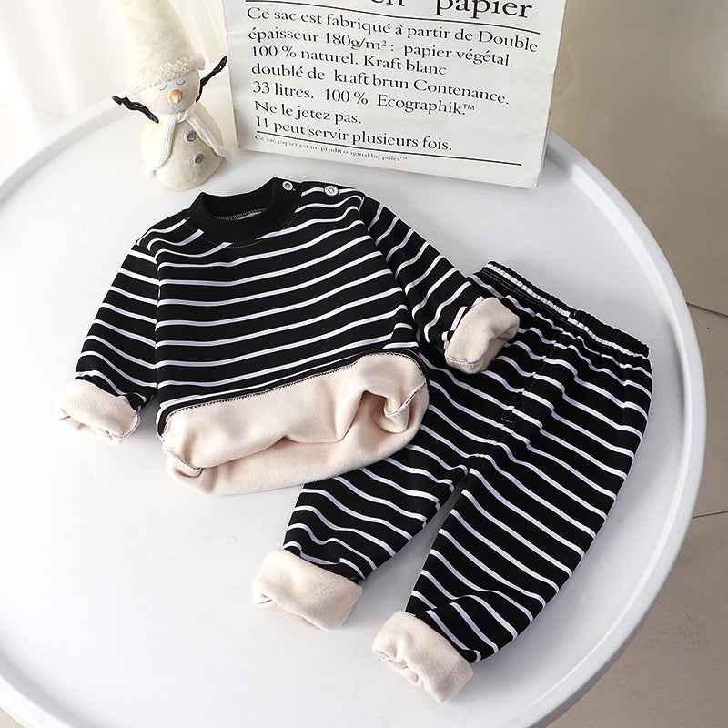 Children's Thermal Underwear Suit Plus Velvet Thickening